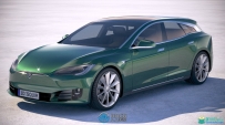 特斯拉旅行版Tesla Model S Shooting Brake 2019款汽车3D模型