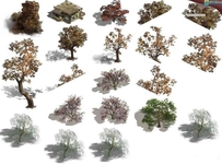 2D游戏场景修图 花草植物树木素材（PNG100张）