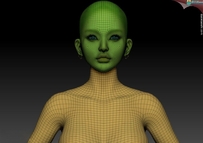 Zbrush次时代美女3D模型-韩国内衣裸模-基础模型