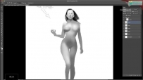 裸体女性人物角色绘画cg教程