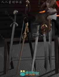 罗马帝国古典的短剑武器3D模型合辑