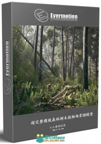 超完整精致森林树木植物场景3D模型