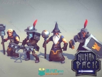 战士弓箭手巫师和牧师幻想人形生物角色3D模型Unity游戏素材资源