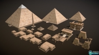 古代埃及法老金字塔建筑景观3D模型
