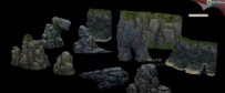 藏地传奇石头3D模型 半写实手绘风格