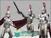 白银铠甲女战士3D模型