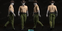 男性警长制服套装3D模型合集