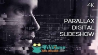 史诗炫酷高科技数字视差幻灯片影视片头AE模板Videohive Parallax Digital Slidesh...