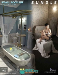 现代浴室小房间套件3D模型合辑