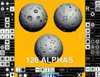 126组Alpha表面细节包Zbrush使用