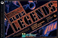 复古蓝色音乐活动宣传海报PSD模板