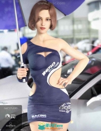 帅气华丽女性赛车服套装3D模型合集