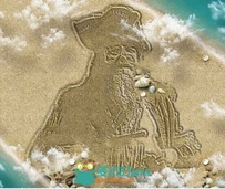 沙滩平面人物肖像特效PS动作Draw in Sand Photoshop Action 16544305