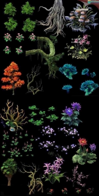 【仙侠 枯树 海底 沙漠】各种植物3D模型+全部源文件(少量带有PSD)