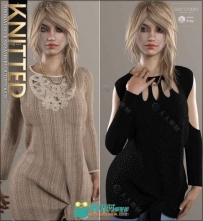 女性美丽性感的针织毛衣3D模型合辑