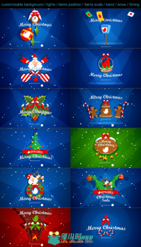 创意圣诞节标志展示视频AE模板 Videohive Christmas Pack Intro Outro Logo Ope...