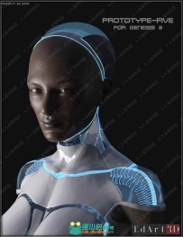 未来科技多组灯光女机器人3D模型