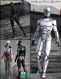 炫酷时尚未来科幻装甲幽灵服3D模型合辑