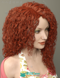 女性美丽蓬松的卷发3D模型合辑