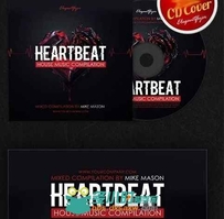 心跳DJ音乐CD封面展示PSD模板Heartbeat_CD_Cover_D001