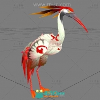 火红的仙鹤3D模型