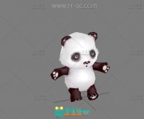 超可爱的小熊猫毛绒玩具3D模型