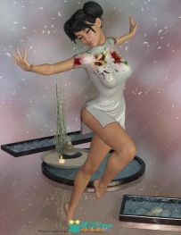 中国旗袍亚洲短裙服饰3D模型合辑