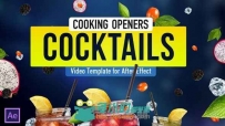 现代鸡尾酒设计电视烹饪节目视频包装AE模板Videohive Cooking Design Pack - Cock...