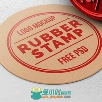 橡皮图章标示展示PSD模板Rubber Stamp Logo Mockup