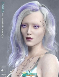 科幻未来人物角色苍白皮肤金属妆容3D模型