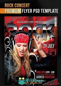 摇滚中心活动海报展示PSD模板Rock_Concert+Facebook_Cover_D001