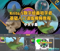 Krita 5数字绘画初学者基础入门训练视频教程