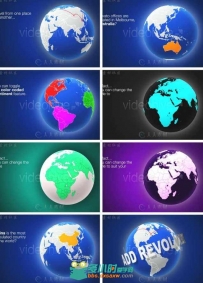 3D地球仪特效动画AE模板 Videohive Geopolitical World Map 4142802