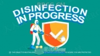 卡通有趣防疫消毒卫生展示动画AE模板