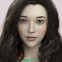 经典东方亚洲女孩形象3D模型合集