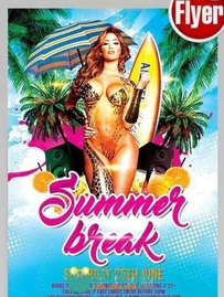 夏日娱乐派对海报psd模板Summer_Break_Party_V5