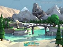 美丽的低多边形风景环境3D模型Unity游戏素材资源