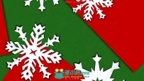 8组圣诞节剪纸风格雪花飘落背景视频素材