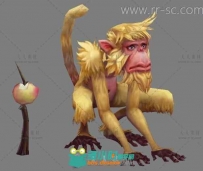 可爱的黄色小猴子3D模型