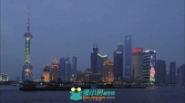 上海东方明珠快速船流从白天到黑夜视频素材