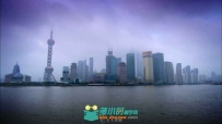 上海东方明珠全景快速船流视频素材