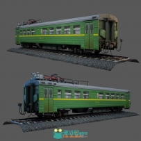 绿皮火车车厢3D模型