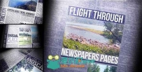 创意报纸飞梭切换展示信息幻灯片AE模板Videohive Flight Through Newspapers Page...