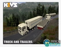 卡车和拖车3D交通工具Unity游戏素材资源