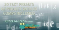《20个文字动画预设AE模板》Videohive text presets 20 text animation presets 20...