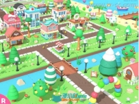 漂亮的卡通风格城镇环境3D模型Unity游戏素材资源