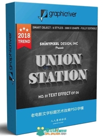 老电影文字标题艺术效果PSD字模