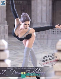 女性美丽优雅的芭蕾舞姿势3D模型合辑