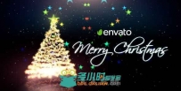 美丽的粒子圣诞树圣诞节开场幻灯片AE模板 Videohive Christmas Wishes 19016241