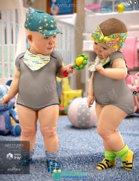 可爱女婴儿配饰用品3D模型合集